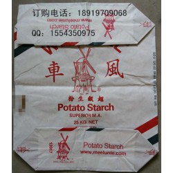 玉米淀粉，紅薯淀粉，馬鈴薯淀粉專用多層牛皮紙方底閥口袋廠家
