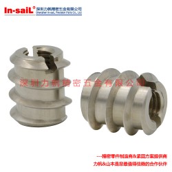 專業(yè)供應(yīng)銅零件用自攻螺套，開槽型內(nèi)外牙螺套，高品質(zhì)碳鋼鍍鋅
