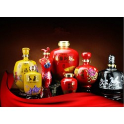陜西太白瓷器酒瓶5斤裝定做，粉彩陶瓷酒瓶1斤裝批發(fā)
