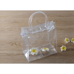 廠(chǎng)家定制透明pvc手提洗漱用品收納袋 化妝禮品袋印logo